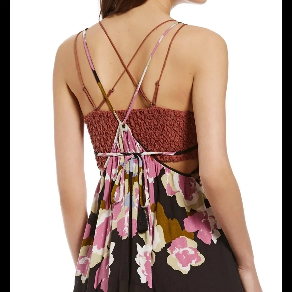 Free People Sweet Lucy Slip Dress Black Pink XS - Picture 6 of 16